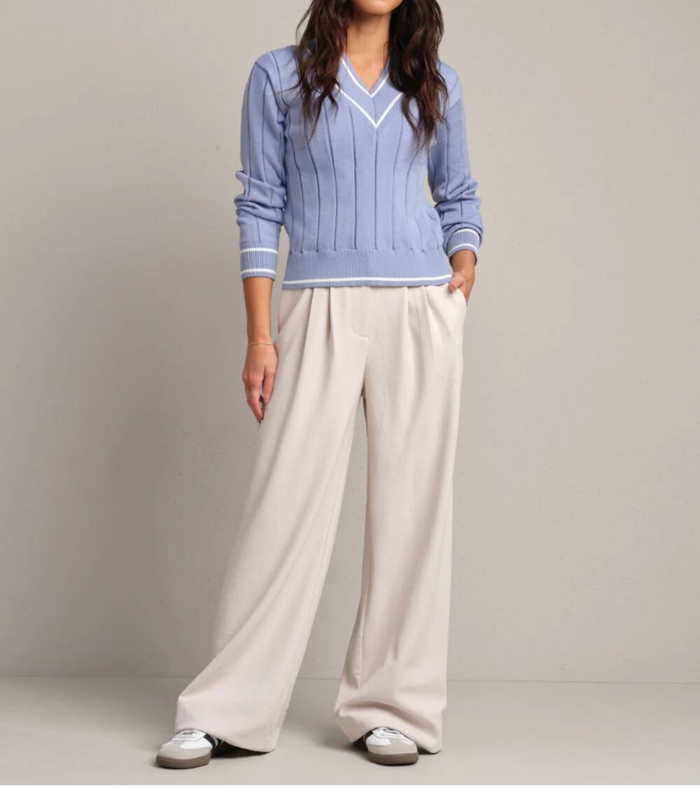 RHONE Cream Wide Leg Pants